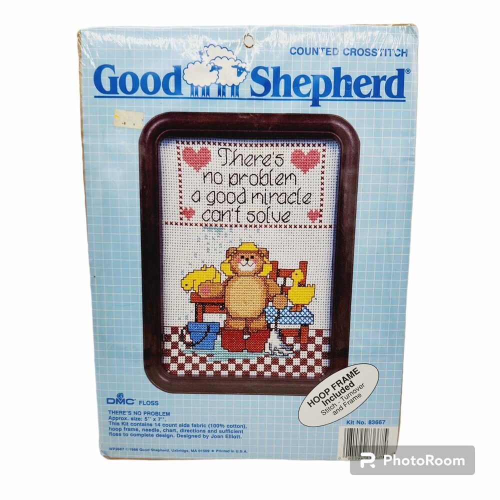 DMC Good Shepherd THERE'S NO PROBLEM 83667 Counted Cross Stitch Kit Bear Ducks